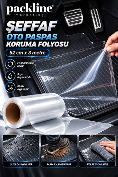 Packline Marketing Şeffaf Oto Paspas Koruma Folyosu 52cm x 3metre