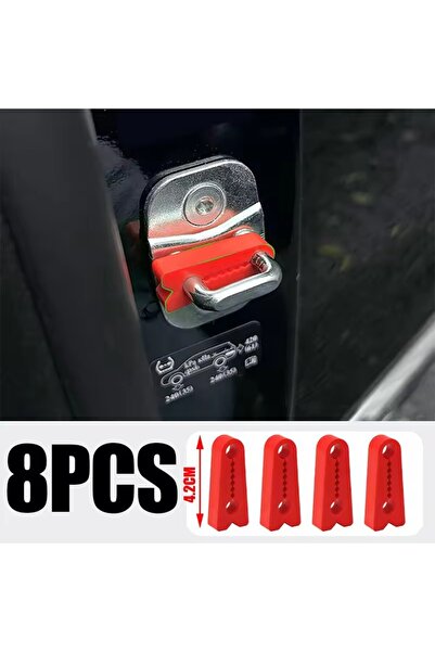 Choice Red - 8pcs Universal Car Door Lock Shock Absorber Pad Silicone Sound D...