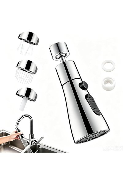 Goodern Kitchen Tap Spray Head,360° Swivel Faucet Extender,3 Modes Kitchen Si...