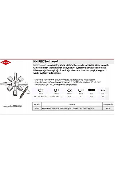 Knipex Cheie multifuncțională Profi 90mm (001104)