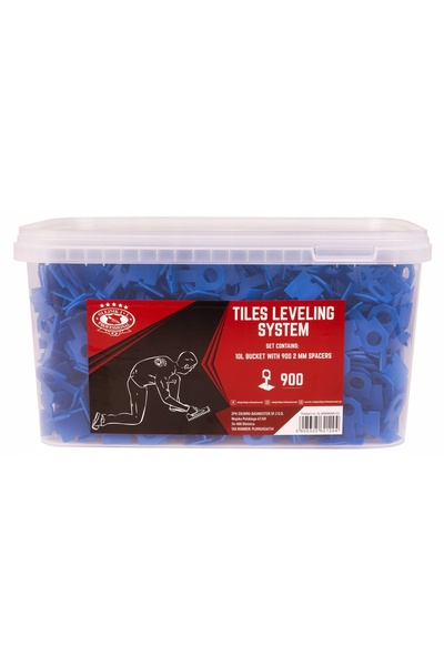 olejnik Cleme albastre de 2mm, găleată cu 900 bucăți/pachet, sistem de nivela...