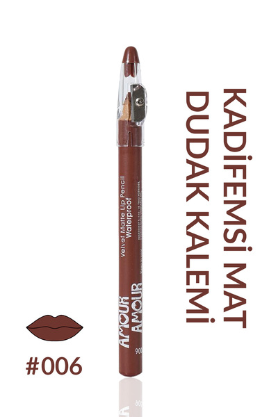 Amour Amour Velvet Matte Suya Dayanıklı Dudak Kalemi – Dahili Kalemtıraşlı, K...