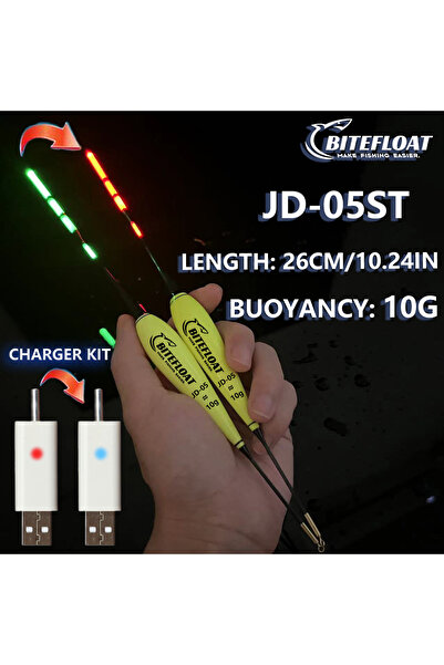 Choice مجموعة صيد ذكية BSJD-05ST مع عوامة إلكترونية مضيئة وبطارية قابلة للشحن...