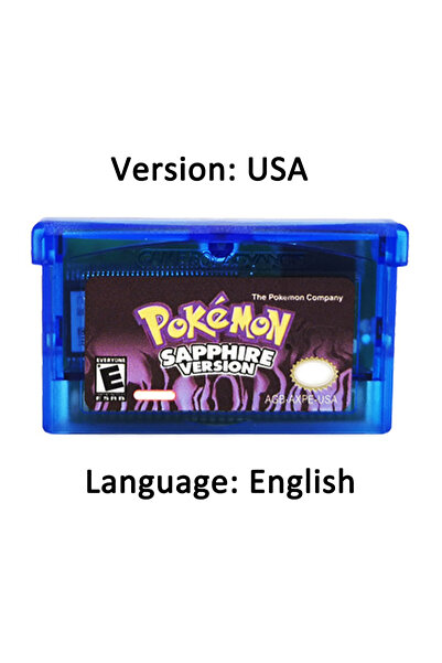 BANDAI USA- SAPPHIPE Pokemon Game Card GBA Series 32-bit Video Game Cartridge...