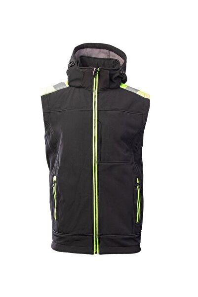 BENEFIT Vestă softshell călduroasă reflectorizantă Rival negru/galben mărimea M