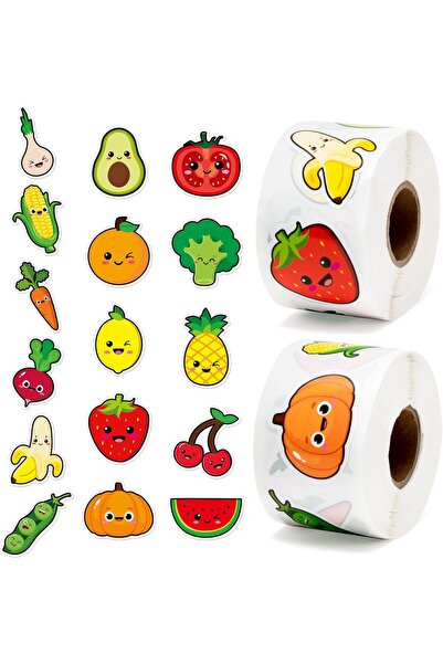 Choice H1097-500pcs 500PCS Fruit Stickers Rolls 16 Styles Summer Fruits and V...