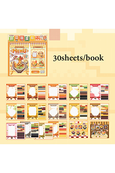 Choice 1 30pcs Pixel Art Vending Machine Series Sticker Book 3.0 Spiral Bound...