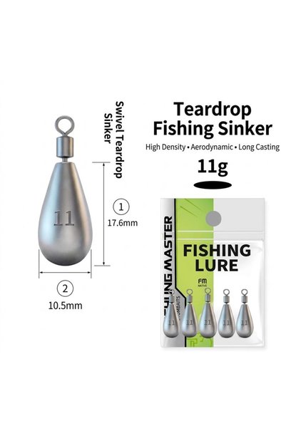Choice 11g SD 5pcs Alloy Lead Fishing Weights for Texas & Drop Shot Rigs, Hig...