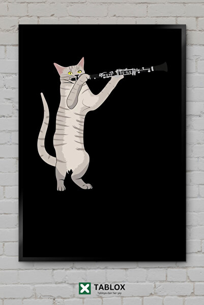 tablomaxtbx Кларинет Кларинет Котка Котка Подарък Музикална рамка Външен вид ...