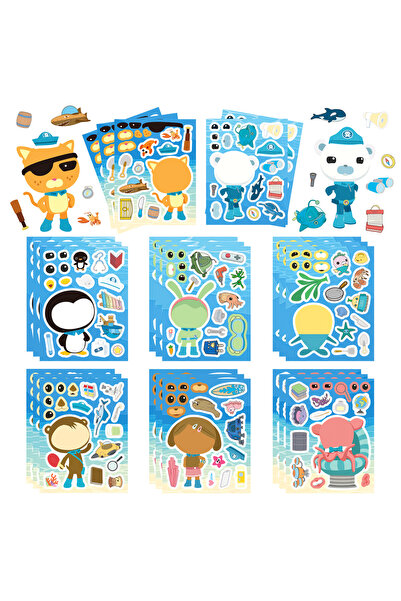 Choice 8pcs 8Sheets Cute Animals Puzzle Stickers Make a Face Kids DIY Games C...