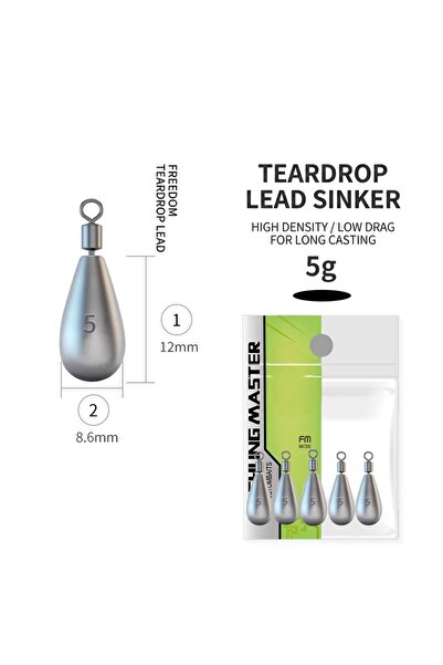 Choice 5g SD 5pcs Alloy Lead Fishing Weights for Texas & Drop Shot Rigs, High...