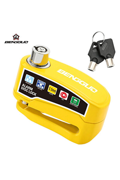 Choice Yellow Lock Motorcycle Alarm Disc Lock Anti Theft 110dB Waterproof Mot...