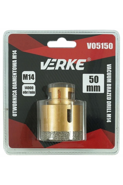 VERKE CAROTIERĂ CU DIAMANT M14 50MM PENTRU GRESIE CERAMICĂ ECHIPATĂ CU STRASS...