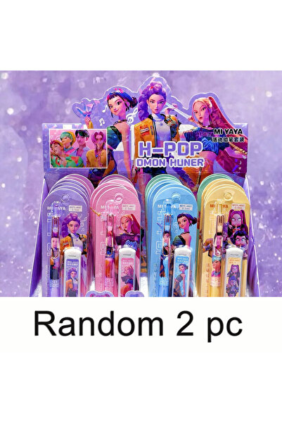 BANDAI Random 2 pcs ♣Kpo-Pencils Ruler Pencil Sharpener Pen Bag Eraser Kids C...