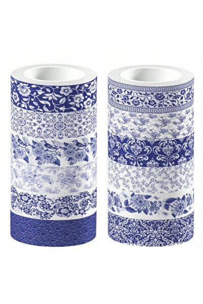 Choice 12Rolls 12 Rolls Blue White Chinoiserie Washi Tape Set, Decorative Mas...