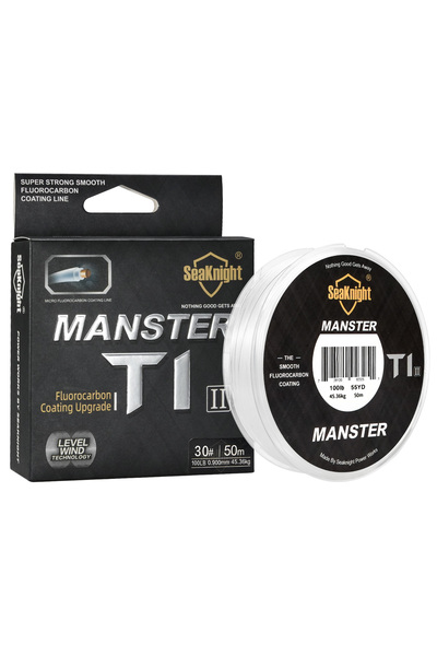 SeaKnight خيط صيد من ماركة MANSTER سلسلة T1 II بطول 50 متر وقوة 100 رطل وسمك ...