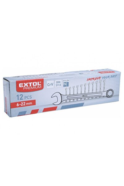 Extol Set de chei fixe plate pentru mașini, 6-22mm, 12 bucăți + carcasă