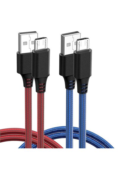 schitec Micro USB Cable, 2 Pack 2m/6ft USB A to Micro PVC Braided Charger Cab...