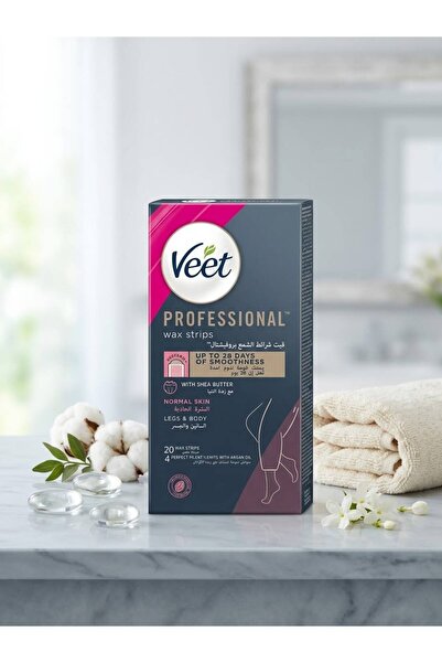 Veet شرائح شمع احترافية مع زبدة الشيا، 20 شريحة للبشرة العادية