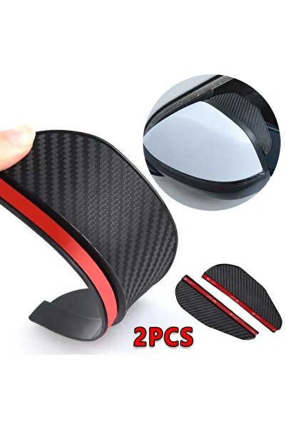 Choice Red 2pcs/set Universal Car Rearview Mirror Rain Eyebrow Carbon Fiber C...