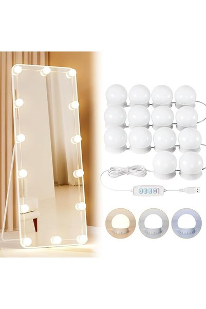 KOWVOWZ أضواء مرآة الزينة بتقنية LED، إضاءة مرآة زينة على طراز هوليوود تعمل ب...