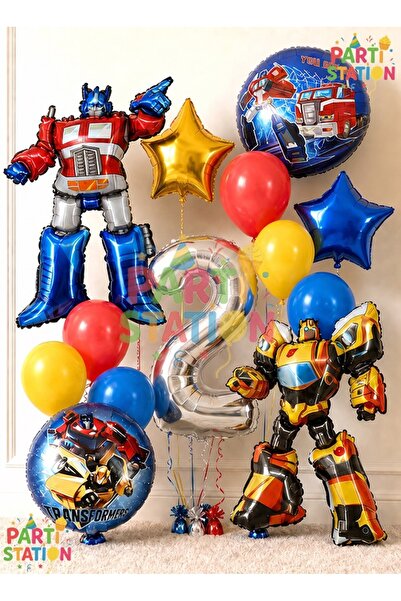 Parti Station Transformers Bumblebee & Optimus Prime Balloon Set 2 Years Old ...