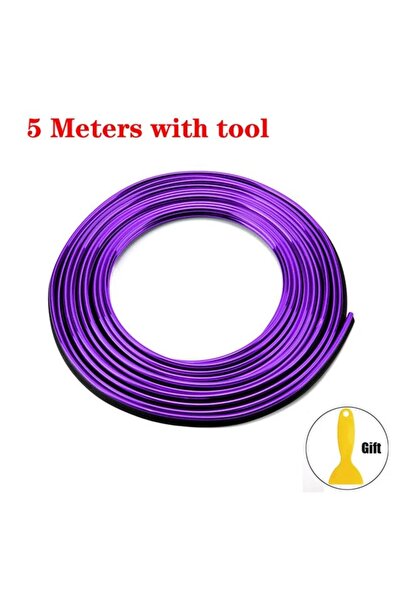Choice 5M Purple Universal Car Moulding Decoration Flexible Strips 5M/3M/1M I...