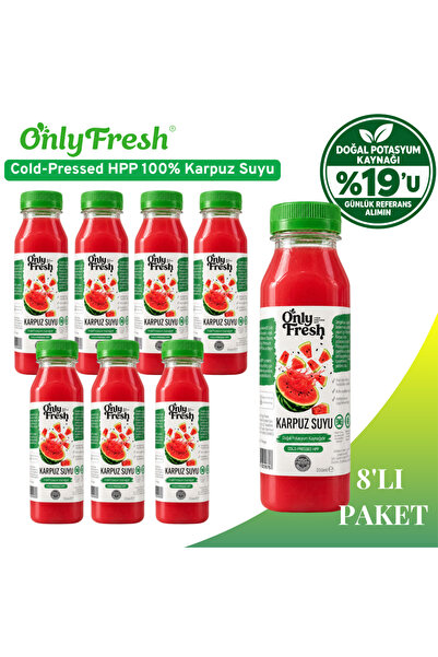 ONLY FRESH %100 Cold-Pressed Karpuz Suyu 250ml X 8 Adet