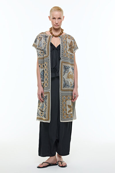 Roman Etnik Desenli Triko Kimono Standart Renk Y2571014_089