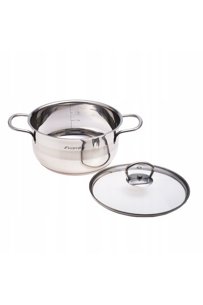 Kamille Oală tradițională cu capac Ofenbach din oțel inoxidabil 18cm 2l