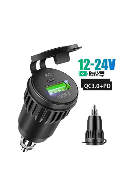 Choice Green QC 3.0 motorcycle socket 12v to usb c eu plug USB C Fast Chargin...