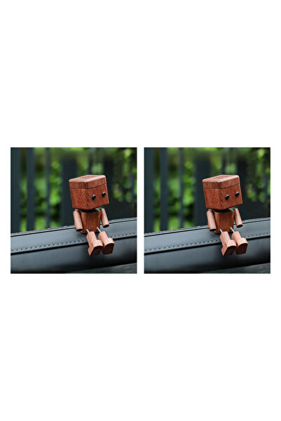 Choice Walnut 2pcs Wooden Car Aromatherapy Cute Mini Wooden Man Car Perfume A...
