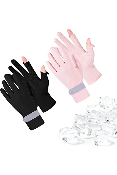 Tazweeq 2 Pack Full Finger UV Gloves, Touchscreen Capable Summer Gloves for W...