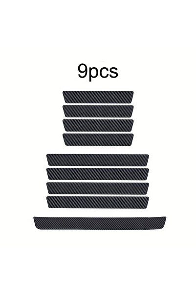 Choice 9pcs Carbon Fiber Car Door Sill Protectors: Vinyl Wrap Stickers for Ma...