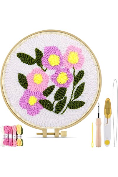 SYOSI Flowers Punch Needle Kits for Adults Beginners, Complete Embroidery Kit...