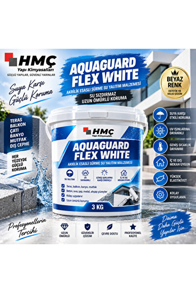 Genel Markalar HMÇ AquaGuard Flex White 3 KG Akrilik Esaslı Sürme Su Yalıtım ...
