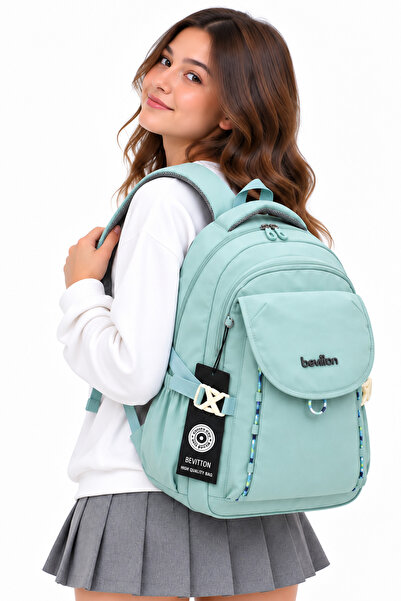 Harmela Water Resistant Fabric Daily Lightweight School Backpack 2602 Turquoise