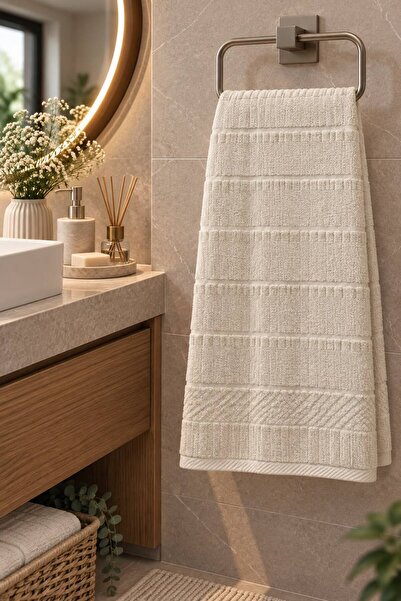 AHSEN TASARIM 100% Cotton Jacquard Hand and Face Towel 84X48 Soft and Highly ...