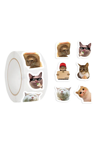 Choice C 500pcs/roll Funny Cats Cartoon Stickers Thanlk you Decals DIY Phone ...