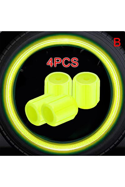 Choice B 4pcs Car Fluorescent Tire Valves Cap Luminous Valve Cap Glow In The ...