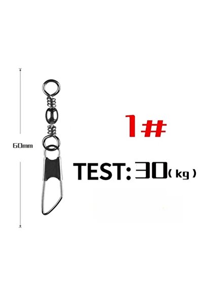 Choice Size 1 Stainless Steel Snap Swivel Saltwater High Strength Snaps Fishi...