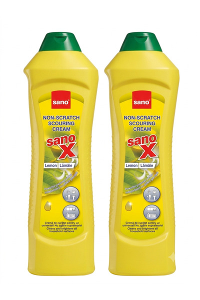Sano 2 Buc- X - Cremă de curățat (scouring cream) cu parfum de lămâie. 2x 1110gr