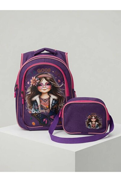 Kids Club Good Yazili Girls School Bag Purple
