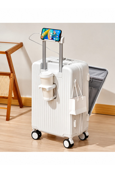N.zone Functional Multi-Use Design Trolley Case with Pull Rod Phone & Cup Hol...