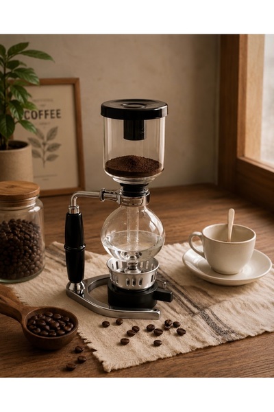 BrewCups Syphon 5 Cup Sifon Kahve Demleme Ünitesi Vakumlu Filtre Kahve Ekipmanı
