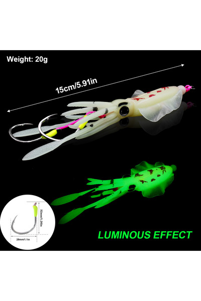 Choice White brown ZYZHE Soft Squid String Hook with Double Sea Fishing Hooks...