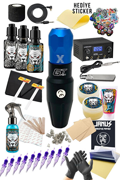 Tattoo AVA GT-XS PEN Blue Dövme Makinesi Seti – Yeni Başlayanlar İçin Profesy...