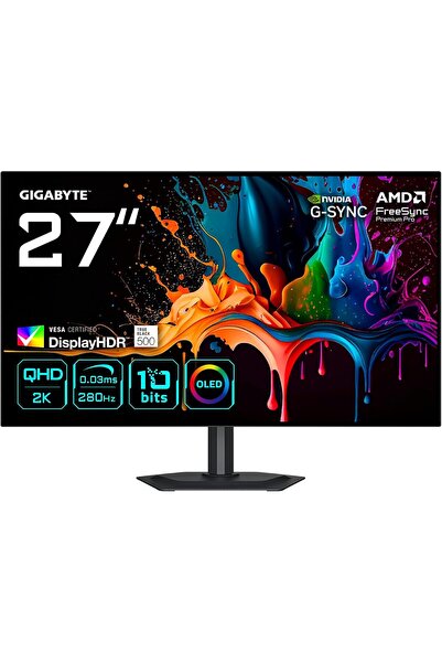 Gigabyte شاشة ألعاب MO27Q28G OLED مقاس 27 بوصة بدقة QHD - 2560 × 1440، 280 هر...