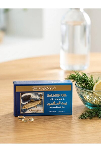Marnys كبسولات زيت السلمون مع فيتامين هـ، 60 كبسولة