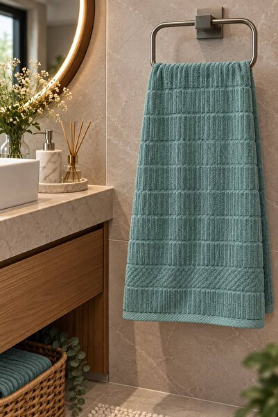 AHSEN TASARIM 100% Cotton Jacquard Hand and Face Towel 84X48 Soft and Highly ...